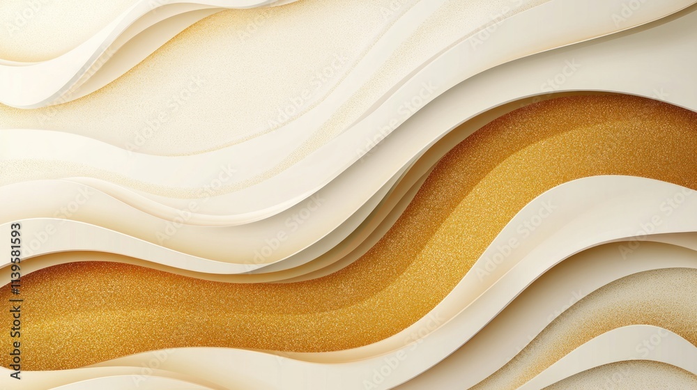 Poster abstract wavy design in warm tones, creating a soothing and modern aesthetic.