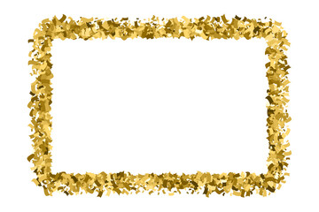 Frame gold picture on transparent backdrop. Photo frame. Antique border empty. Art vintage background. Old golden decoration. PNG format.