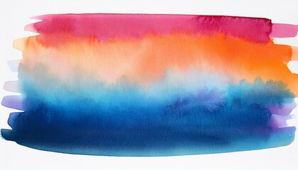 Vibrant watercolor wash in sunset hues. Shades of pink, orange, and blue blend seamlessly.