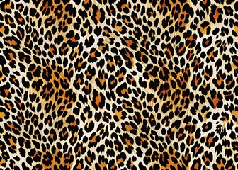 Seamless Black and White Leopard Pattern Fabric Print - Endless Texture Design