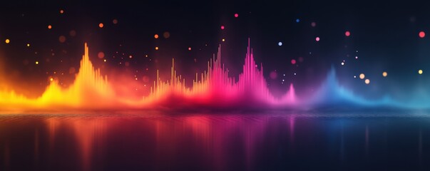 Fototapeta premium Glowing Soundwave Frequencies Abstract Light Trails