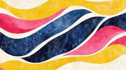 Retro Wave Abstract Background Pink Yellow Blue