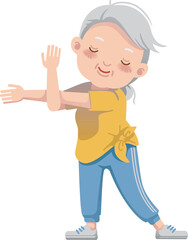 Elderly Woman Stretching Their Muscles