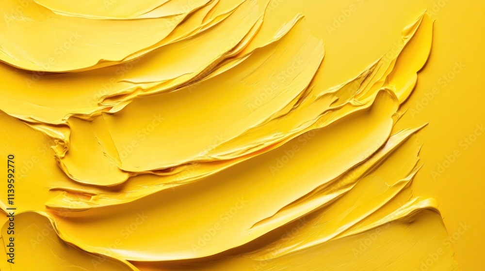 Poster Close-up of smooth, textured yellow paint creating an abstract pattern.