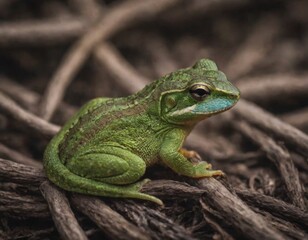 Fototapeta premium beautiful toad close up, realistic illustration