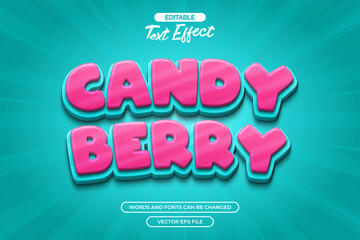 Candy berry editable text effect with comic background  © Aziramada