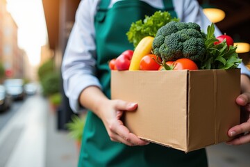 Fresh Produce Delivery: Healthy Lifestyle, Grocery Shopping, Organic Vegetables, Eco-Friendly Packaging, Urban Living, Convenience, Wellness