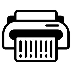 Barcode printing Glyph Icon