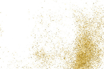 Gold Texture Pattern on Transparent Background. Light Golden Confetti. PNG Design Element.