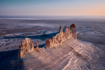 On the Ustyurt Plateau.
Uplands of the Ustyurt plateau.
Desert and plateau Ustyurt or Ustyurt...