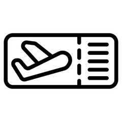 Boarding pass Line Icon