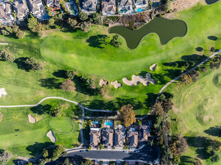 Luxury Homes and Golf Course Landscape in Huntington Beach