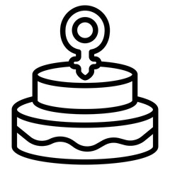 Celebration cake Line Icon