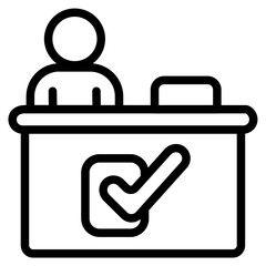 Check-in counter Line Icon