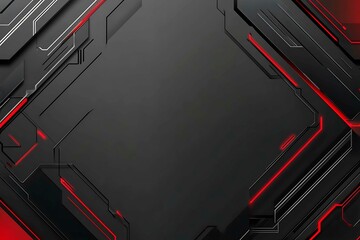 Dynamic technology-inspired abstract background with sharp red, black, and silver lines, creating a sleek and futuristic digital design.