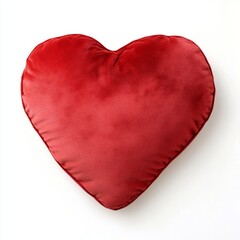 Heart-shaped pillow isolated on white background