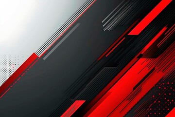 Dynamic technology-inspired abstract background with sharp red, black, and silver lines, creating a sleek and futuristic digital design.