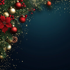christmas background with balls and branches