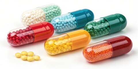 Colorful Capsules of Medicine A Close-Up View of Various Pharmaceutical Pills