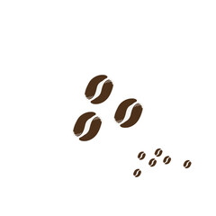 Icon set. Isolated coffee beans on white background, Coffee beans brown icon.