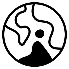 Fototapeta premium Earth Glyph Icon