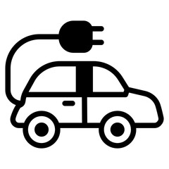 Electric car Glyph Icon