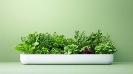 Fototapeta premium Fresh Green Herb and Vegetable Garden Arrangement