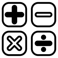 Fototapeta premium Elementary maths Glyph Icon