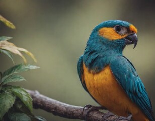 Obraz premium blue bird close up, realistic illustration