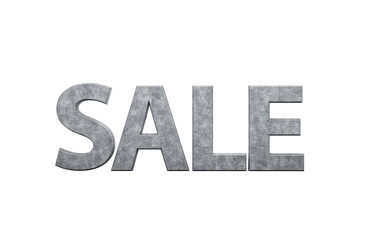 Bold Letters SALE Text Crafted From Grey Textured Concrete Stone 3d Illustration
