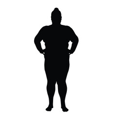 Silhouette of a fat woman