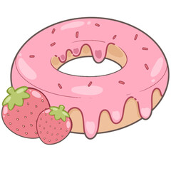 Donut with Strawberries