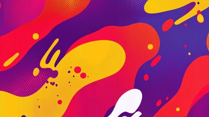 A high-energy abstract background with bold splashes of bright red, purple, and yellow, arranged in dynamic, irregular shapes for a unique look.