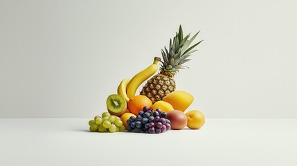 A vibrant arrangement of fresh tropical fruits
