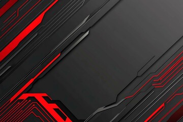 Dynamic technology-inspired abstract background with sharp red, black, and silver lines, creating a sleek and futuristic digital design.