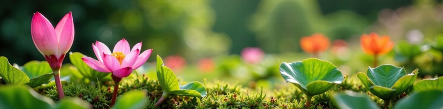 Frauenhaarmoos Polytrichaceae mit Schneckenschleim in einem Moorenlandschaft, botanische, flora, polytrichaceae