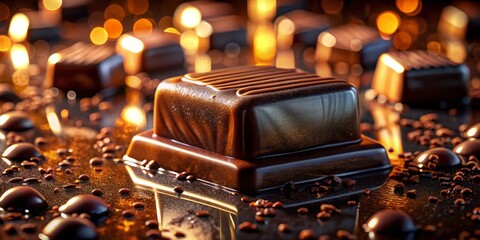 Lakritz 3:  Dark Chocolate, Salty Licorice, Eye-Level Closeup Photography