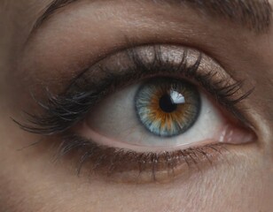 Obraz premium female eye close up, realistic illustration