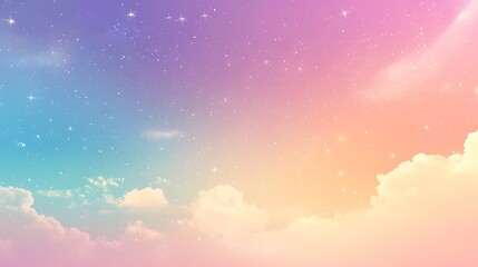 Fototapeta premium Pastel Dreamscape: Digital Painting of a Colorful Night Sky. AI Generated