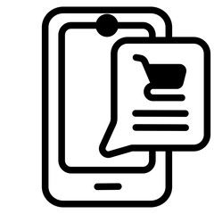 Mobile shopping Glyph Icon