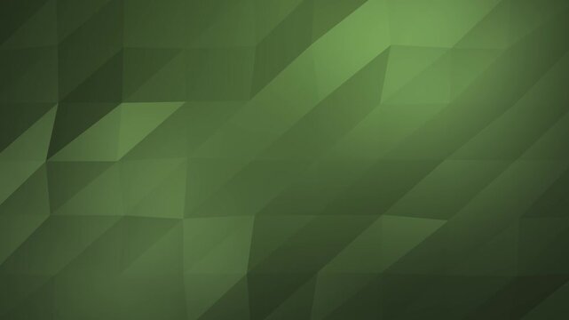 Dynamic low poly animation with morphing neon triangles in deep emerald tones creates mesmerizing geometric landscape. Smooth transitions and subtle size variations produce hypnotic flow.