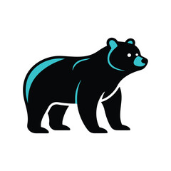 Line Art Brown and Black Bear Silhouettes for Creative Designs