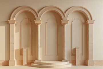Elegant Architectural Interior with Arched Structures