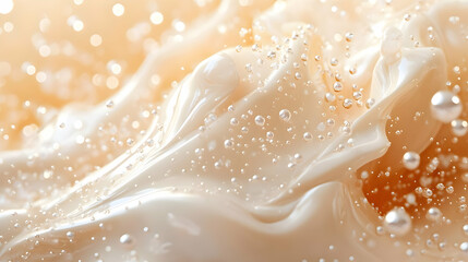 Creamy Beige Abstract Background with Bubbles