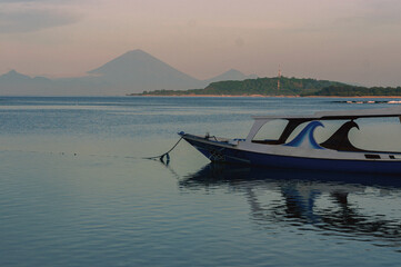 White sandy beach on Gili Air, Indonesia