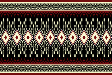 Ethnic pattern seamless, Geometric design ,Aztec embroidery border seamless patterns.ethnic design,  pattern art wallpaper Background, Design for fabric, curtain, carpet ,geometry seamless pattern