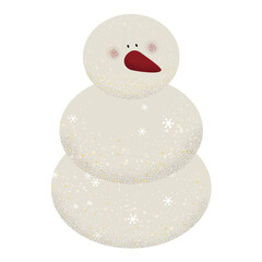 A charming and festive snowman illustration featuring a cute design with a warm scarf, cozy hat, and carrot nose. Perfect for winter and Christmas-themed projects, including greeting cards, holiday de