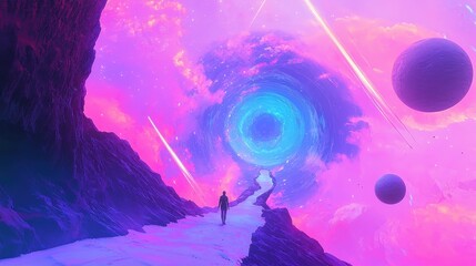 Obraz premium Ethereal Journey Through Space