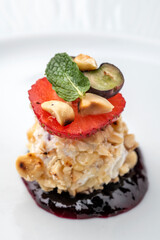 Gourmet appetiser on a white plate