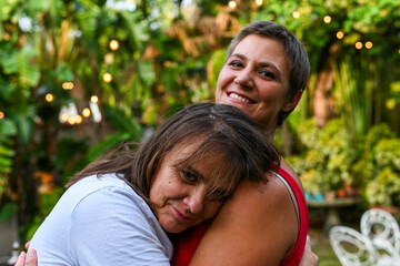 Fototapeta premium Loving moment between mother and daughter